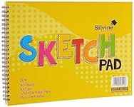 Silvine A4 Wirebound Sketch Pad - 40 sheets of 100gsm Smooth White Cartridge Paper (210 x 297mm), 407