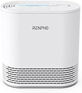 RENPHO Air Purifier for Home Bedroom, True HEPA & Activated Carbon Filter, 22dB Quiet Sleep Compact Air Cleaner, 4 Speeds, Night Light, Filter Change Reminder, Removes Dust Pollen Pet Hair Allergies