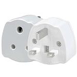 India To UK Adapter, 2PCS India To Uk Plug Adapter For Business Family Travel Outdoor, India To Uk Plug Adapter 3 Pin With 5A Fuse For Business Family Travel Outdoor (White)