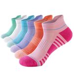 Cirorld Running Socks Women Full Cushioned Ankle Trainer Socks for Ladies and Girls, Low Cut Anti-Blister Cotton Athletic Socks Breathable Sports Socks for Cycling Hiking Walking 6 Pairs