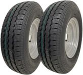 145R10 Trailer Wheel, Tyre 10" 500kgs 84/82N 4 stud 4 Inch PCD E-Mark (Set of 2)