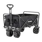 EchoSmile Collapsible Wagon Cart, Outdoor Utility Folding Camping Wagon, Large Capacity Foldable Wagon, Heavy Duty Portable Beach Wagon with All-Terrain Wheels for Sand, Garden, Camping, Shopping