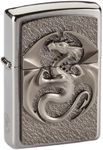 Zippo Windproof Lighter | Metal Long Lasting Zippo Lighter | Best with Zippo Lighter Fluid | Refillable Lighter | Perfect for Cigarettes Cigars Candles | Pocket Lighter Fire Starter | Dragon Lighters