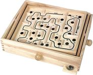 Tobar Wooden Labyrinth Marble Maze Toy, Brown