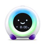 LittleHippo Mella: All-in-One Kids Trainer, Alarm Clock, Night Light & Sleep Sounds Machine. Encourage Sleep Training with Toddler Alarm Clock, Timer Night Light, Cute Kids Room Decor - Bright Purple