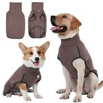 Hjyokuso Dog Jumper Dog Fleece Vest Sweater Stretch Sweatshirt, Warm & Lightweight Pullover Pajama Dog Coat, Autumn Winter Cold Weather Puppy Clothes Jacket for Small Medium Large Dogs (Brown M)