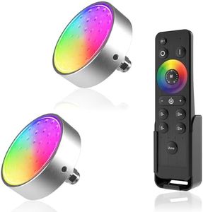 HUSUKU GT8-2 6000LM RGB Underwater Drain Plug Light For Boat, 1/2" NPT Marine Color Lights Kit 36LED 12V 60W IP68 Brilliant Lighting In Minutes Wireless Grouping & Control Auto Sync(2 Lights 1 Remote)