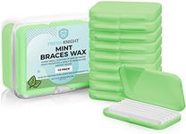 Braces Wax, 50 Orthodontic Strips & Cases (Mint) - 10 Pack, Premium Food Grade Wax for Aligners. Fresh Knight.