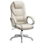 SONGMICS, Ergonomic Swivel Chair, Adjustable Height, for Office, Telework, with Silent Castors, Cream White OBG022W11, 28.7" L x 27.6" W x (44.1"-48" H)