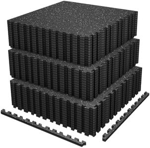 AIRHOP 0.79in Thick 144 Sq Ft Exercise Equipment Mats, 36 Tiles Upgraded Rubber Top with High Density EVA Foam, Large Interlocking Puzzle Gym Flooring For Home Gym, Heavy Weight Workout, Black & White