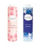 Beautisoul Cherry Blossom Perfumed Talc 300gm + Beautisoul Ice Cool Perfumed Talc 300gm | Body Talcum powder for men and women | Talcum Powder Combo Offer (Pack of 2)