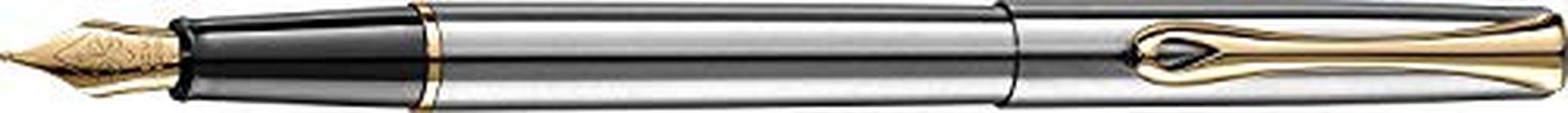 DIPLOMAT Traveller Stainless Steel Gold Fountain Pen (M)