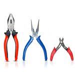 SKADIOO Plier, Nose plier and Wire Cutting Pliers Tools for Electrical Work, Combination Plier Nose and Wire Cutter Player Combo (Multicolour)- 3 Pieces