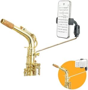 FOWUIKOH Alto Saxophone/Tenor Saxophone Lyre Phone Holder Music Clip Fit Sax with 4mm Square Spectrum Clip Socket (Gold)