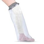 Waterproof Leg Cover for Shower & Bath - Adult - Reusable Waterproof Cast Protector Leg Sleeve Made With a Soft, Stretchy Neoprene Seal & High Grade PVC Body – Small-Medium, 78 cm x 44 cm, Grey