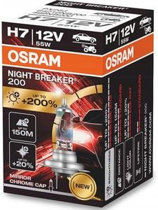 OSRAM 64210NB200 Night Breaker 200 Laser Halogen bulb-H7-12V/55W-single Piece