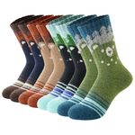 TOAMOUR Kids Merino Wool Hiking Socks, 4 Pairs Winter Warm Thermal Boot Crew Socks for Boys Girls 6-8 10 12 Years Old