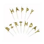 Festi Duck Happy Birthday Letter Candles/ 1st Birthday Candle for Cake, Happy Birthday Candle Birthday Theme(Gold)