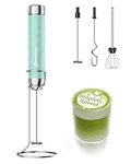 Maestri House Milk Frother with Stepless Speed ​​Control, Rechargeable Frother with 3 Whisks and Stainless Steel Stand, Drink Mixer for Matcha, Latte, Cappuccino,Lattes, Eggs, LunaFro 2.0