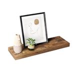 VASAGLE Wall Shelf, Floating Shelf, Wall Mounted, 8 x 23.6 x 1.5 Inches, Display Shelf, Rustic Brown ULWS26BX