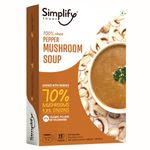 Simplify Pepper Mushroom Soup - Pack of 1 (Serves 3 to 4) I Makes 500ml | Home Style Ready To Eat - Instant Soup Packet | 0% Additives and Preservatives