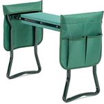 iPower 2024 Upgraded Garden Kneeler and Seat, with Sturdy Soft EVA Foam Pad, 2 Tool Pouch and 1 Apron, Hold 330lb, Portable Foldable Kneeling Bench, for Gardening, Fishing, Camping, Green