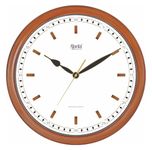 Ajanta Plastic Real Silent Sweep Movement Designer Analog Wall Clock (33X4X33 Cm) (Print), Brown