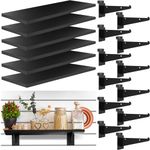 Tcevily 6 Pack Wooden Slatwall Shelf, 15.7" x 6" Slat Wall Shelves with Metal Brackets Heavy Duty Slatwall Shelving Organizer Accessories for Home Garage (6, 6" x 15.7")