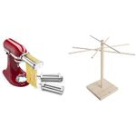 KitchenAid 3-Piece Pasta Roller & Cutter Set (KSMPRA) + Norpro Pasta Drying Rack