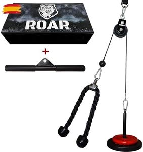 Roar® Poleas Gimnasio para Casa, Polea Gimnasio Gym con Barra Recta y Cuerda Musculación Triceps, Biceps Maquina Gym, Polea Gym, Maquinas Gym, Maquina Gimnasio En Casa.