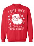 Awkwardstyles I Got Hos in Different Area Codes Sweater Ugly Christmas Crewneck M Red