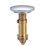 Pop-Up Click Clack Plug, Bathroom Basin Sink Button Drain,Suitable for Kitchen Bathroom Washbasin, Solid Brass Chrome Platedplug