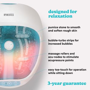 HoMedics Foot Spa Massager – Relaxing Heated Bubble Bath