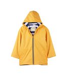 Hatley Boys' Zip Up Splash Rain Jacket, Yellow & Navy, 8 Years