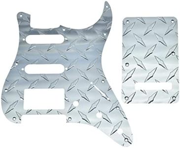 KAISH Premium Diamond Plate 11 Hole Strat HSS Pickguard Aluminum Scratch Plate and Backplate Tremolo Trem Cover with Screws for American/Mexican FD Stratocaster Silver