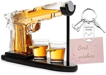 8oz Gun Whiskey Decanter Sets with 2 Glasses, Liquor Decanter Set, Unique Christmas Birthday Gift Idea for Men Dad, Cool Christmas Stuff for Him Husband, Dispenser for Bar Drinking Party