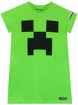 Minecraft Girls Pyjamas | Girls Creeper Nightdress | Gamer Pjs | Gaming Gifts | Green 8 to 9 Years