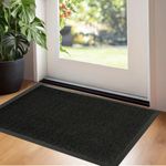 GULLAMBO Non Slip Door Mat – Indoor And Outdoor Door Mat –Kitchen And Office Use Mat, Super Soft Absorbent Multicolor Barrier Mat, Machine Washable Entrance Rug (Charcoal, 40cm x 60cm)