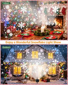 MOSSNDAR Christmas Snowflake Projector – LED Holiday Light Display