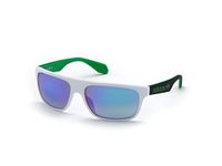 Adidas Men's OR0023 Sunglasses, White/Green Mirror, 59