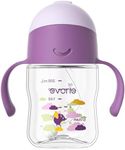 Evorie Tritan Weighted Straw Sippy Cup with Handles for Baby and Toddlers 6 Months up, 200mL Leakproof Soft Silicone Straw First Infant Water Bottle (Daydream)