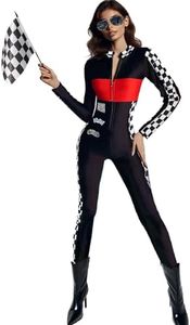 Beauty's Love Halloween Racer Costume-Speed Car Driver Jumpsuit Costume for women (Small)