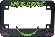 Why So Serious for Joker Motorcycle 3D License Plate Frame (Lime Green and Purple)