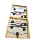 Tasco Sports 59.5 cms Fast Sling Puck Game Board String Hockey Toy | Party Game for Adult Parent Kids Children Family - Pine Wood