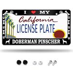 Larkverk I Love My Doberman Pinscher Dog Lovers License Plate Frame Decorative Aluminum Car Tag Cover Frames Stainless Metal License Plate Holder for Women Men Auto Accessories US Standard 12''x6''