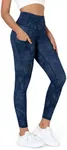 ODODOS Women's High Waisted 7/8 Yoga Leggings with Pockets, 25" Inseam Tummy Control Non See Through Workout Athletic Running Yoga Pants, Navy Stone, Small