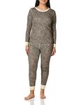 Fruit of the Loom Women's Micro Waffle Premium Thermal Set, Animal Print, Medium