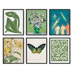 HAUS AND HUES Green Pictures Wall Decor - Set of 6 Vintage Posters for Room Aesthetic, Artist Posters Famous Art Prints, Classic Art Prints Aesthetic Paintings Room Decor Posters (11x14, Unframed)