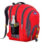 ROZEN 47 Ltrs, 47 Cms School Bag Class 5-12 Large 5 Partition Laptop Collage Office Travel Standard Backpack Unisex (Red)