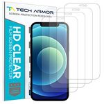 Tech Armor HD Clear Film Screen Protector Designed for Apple iPhone 12 and iPhone 12 Pro 6.1 Inch 4 Pack 2020